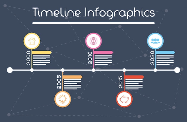 Vecteur infographie de ligne de temps circulaire entreprise