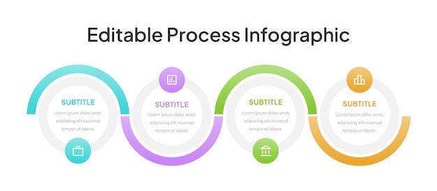 Vecteur infographie sur le processus 4