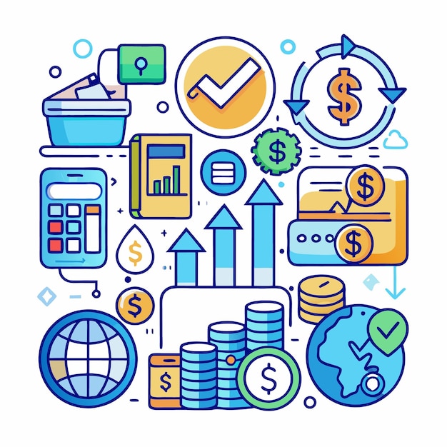Vecteur investissez dans la croissance financière mondiale et sécurisez votre avenir