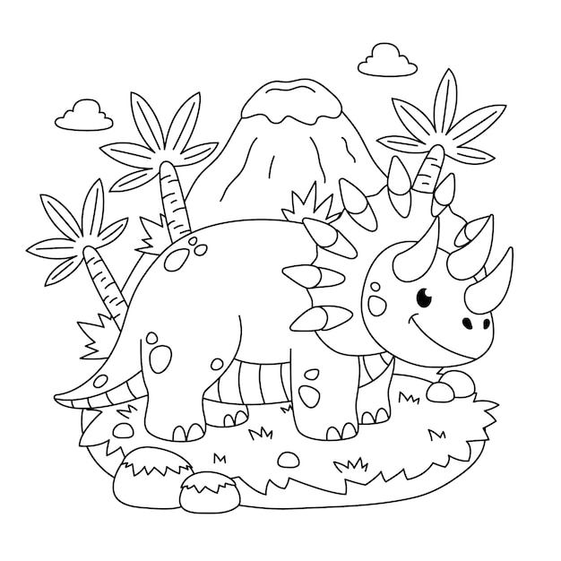 Joli livre de coloriage avec dinosaure