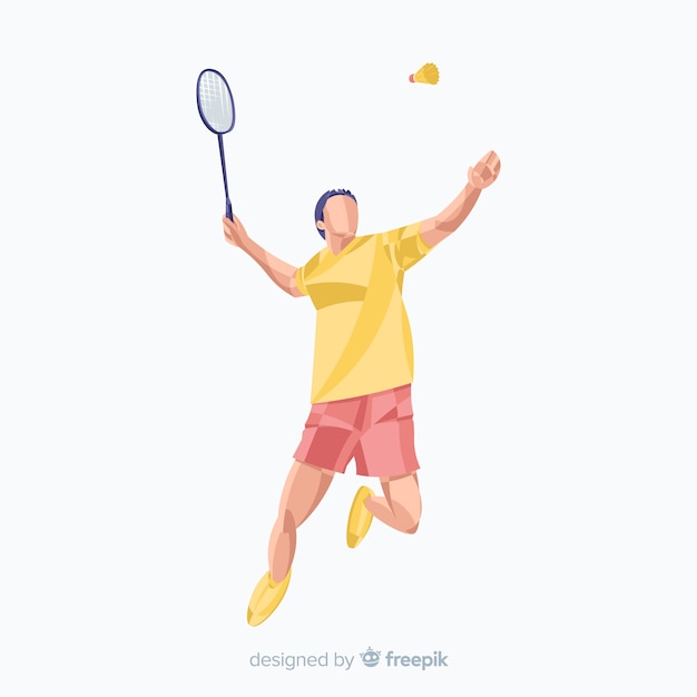 Vecteur joueur de badminton