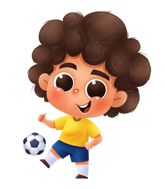 Joueur de football de dessin animé. Enfants de football de dessin animé