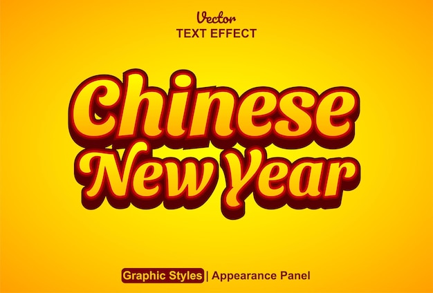 Joyeux effet de texte du nouvel an chinois avec style graphique et modifiable