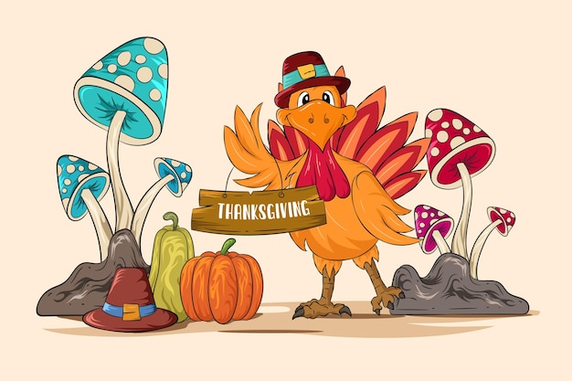 Joyeux Thanksgiving Turquie Vector Illustration