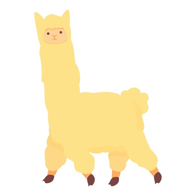 Lama jaune icône dessin animé vecteur animal mignon bébé sommeil