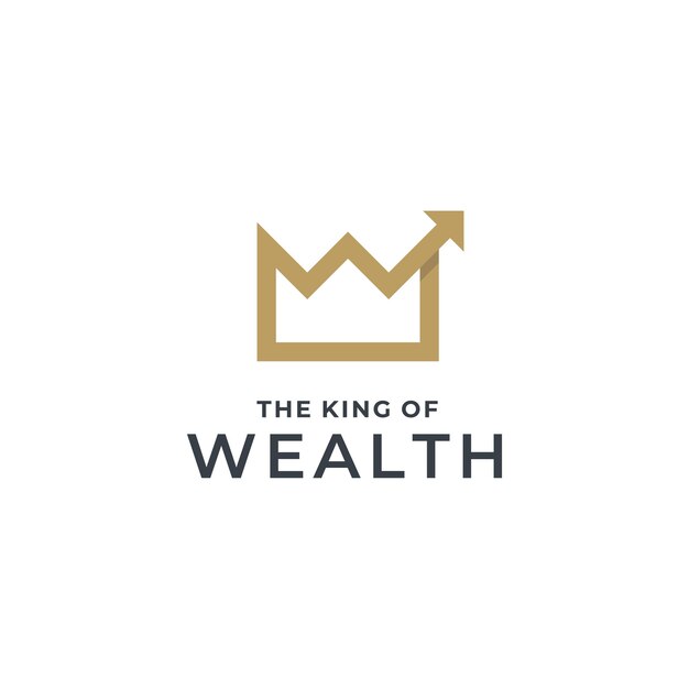 Vecteur lettre w wealth crown avec diagramme de flèche statistique marketing financial business logo design