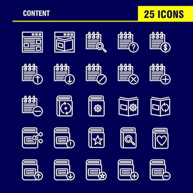 Vecteur ligne de contenu icon pac