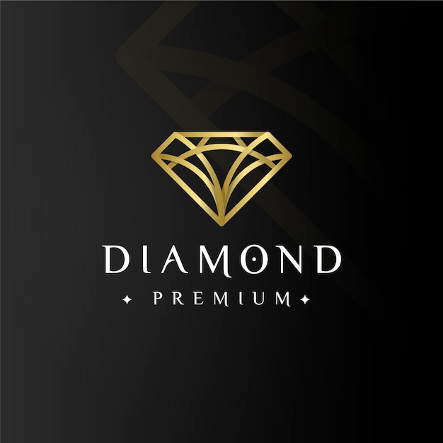 Logo doré élégant premium diamant