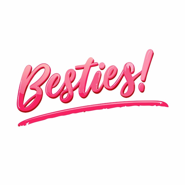 Vecteur logo du mot besties sur un fond blanc isolé 5