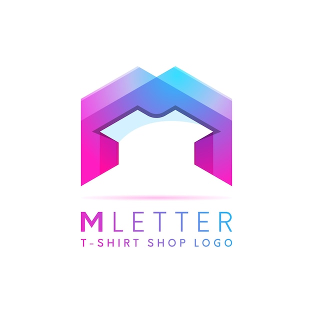 Vecteur logo de la lettre m avec l'icône du t-shirt