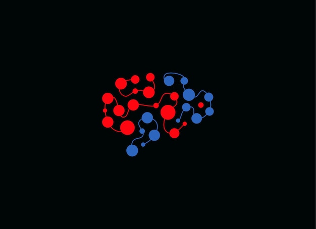 Logo de maladie cérébrale zones touchées icône signe de stress et de douleur à la tête Symbole pour la recherche en neurologie et en santé mentale Modèle de logo vectoriel isolé