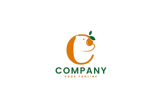 Vecteur logo de l'ours orange c