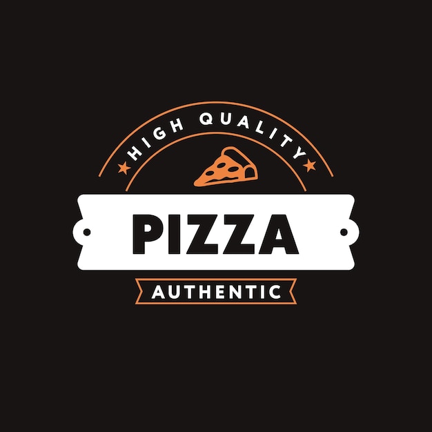 Logo de pizza avec un design de style vintage