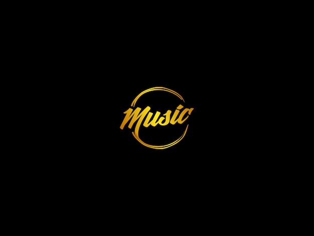 Vecteur logo pour une compagnie de musique avec des lettres d'or