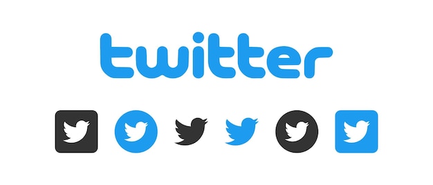 Vecteur logo twitter icône bleue des médias sociaux logotype de la marque twitter bouton de l'application twitter dans l'éditorial vectoriel