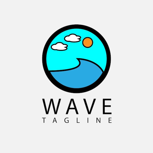 Logo de la vague de la mer