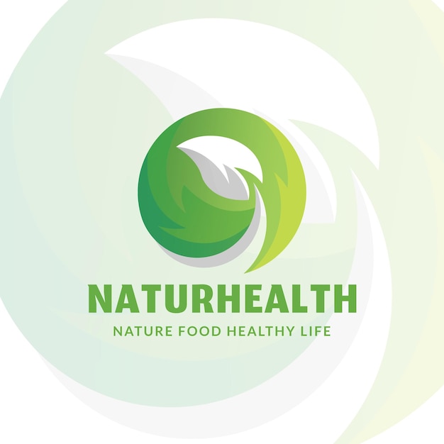 Logo vert nature et santé avec feuille