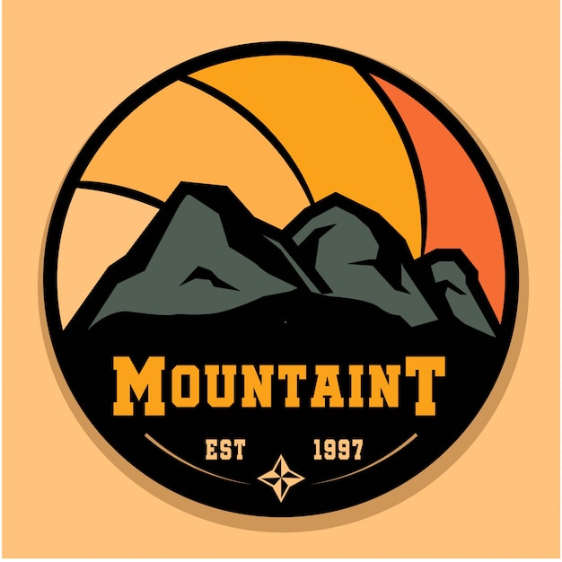 Logo vintage de montagne