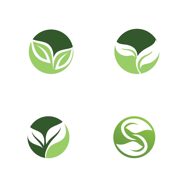 Logos de vecteur d'élément nature écologie feuille arbre vert