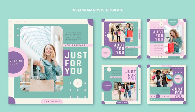 Messages instagram du centre commercial design plat