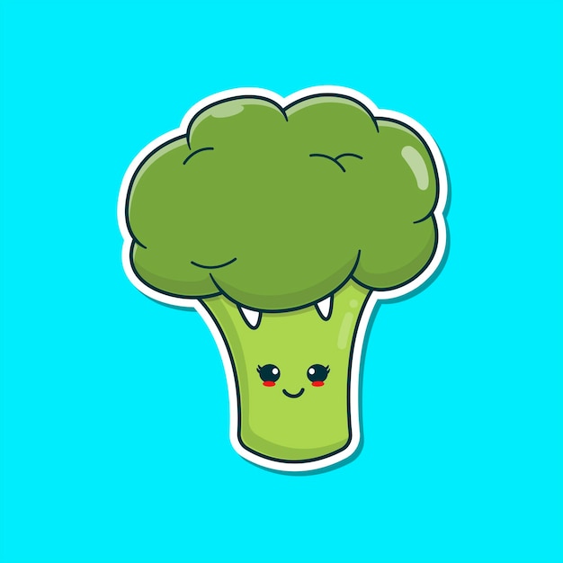 mignon, brocoli, illustration