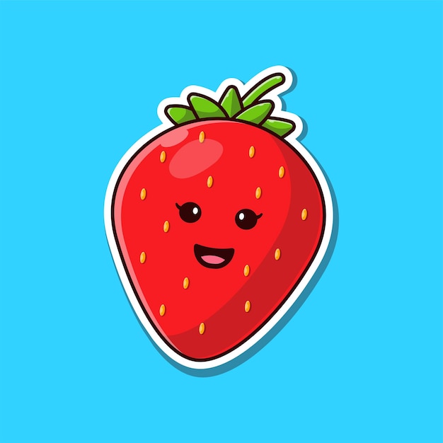 mignon, fraise, illustration