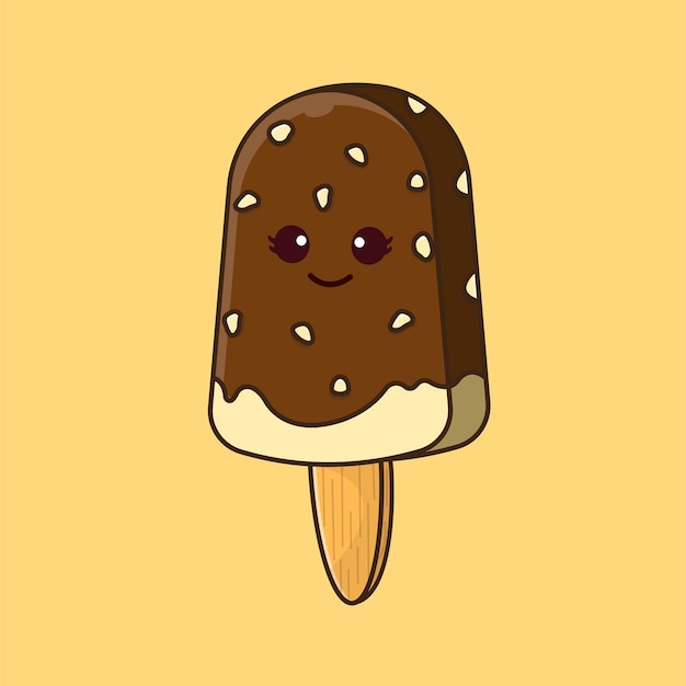 mignon, glace, à, arachide, illustration