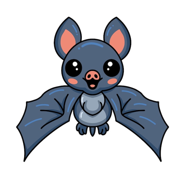 Vecteur mignon petit dessin animé de chauve-souris volant