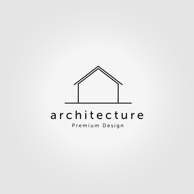 Minimal House Logo Design Vector Line Art Monoline Illustration