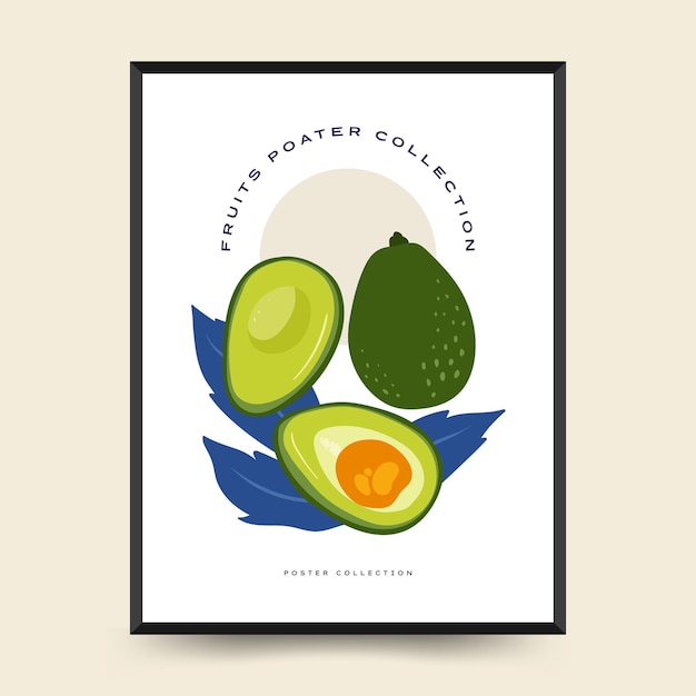 Modèle d'affiches de fruits tropicaux abstraits Style minimaliste moderne à la mode