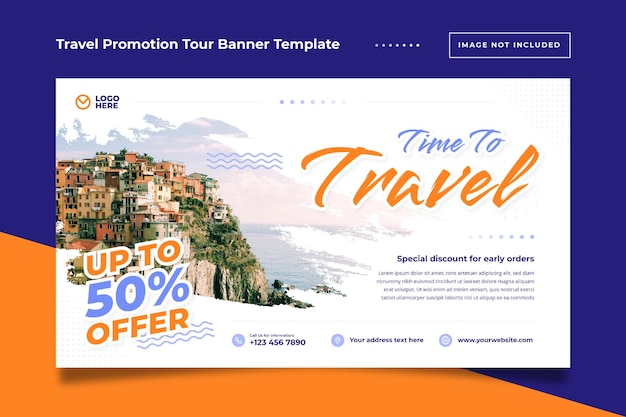 Modèle de bannière de visite de promotion de voyage