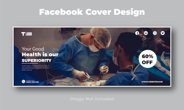 Modèle de conception de couverture et de bannière de santé pour Facebook