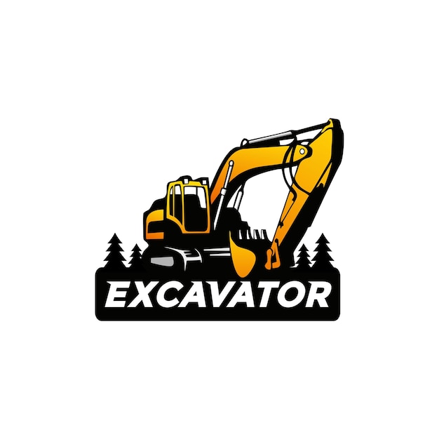 Vecteur modèle de conception du logo de l'excavatrice