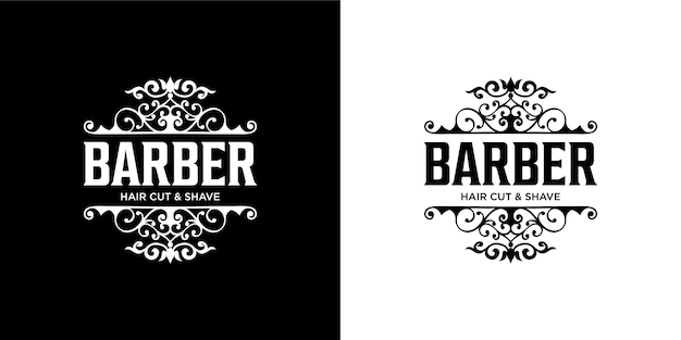 Modèle de conception de logo de coiffeur