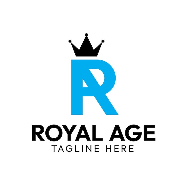 Vecteur modèle de conception de logo lettre ra royal age