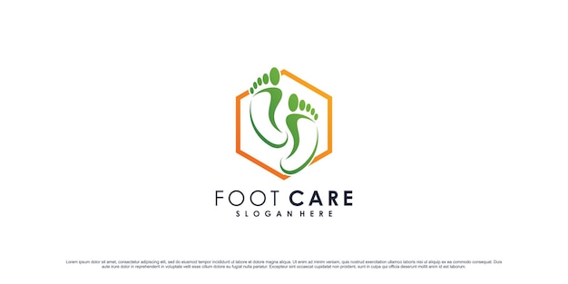 Modèle De Conception De Logo De Soins Des Pieds Avec Concept D'élément Créatif Vecteur Premium