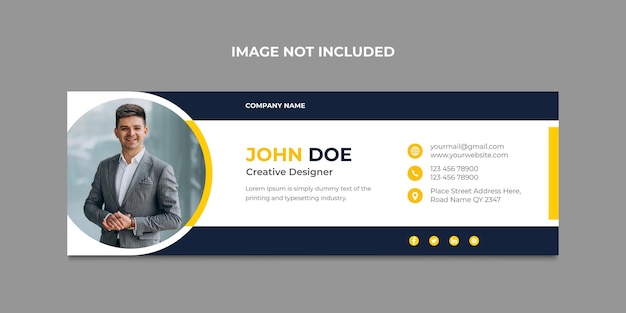 Modèle de conception de pied de page d'e-mail ou de signature d'e-mail
