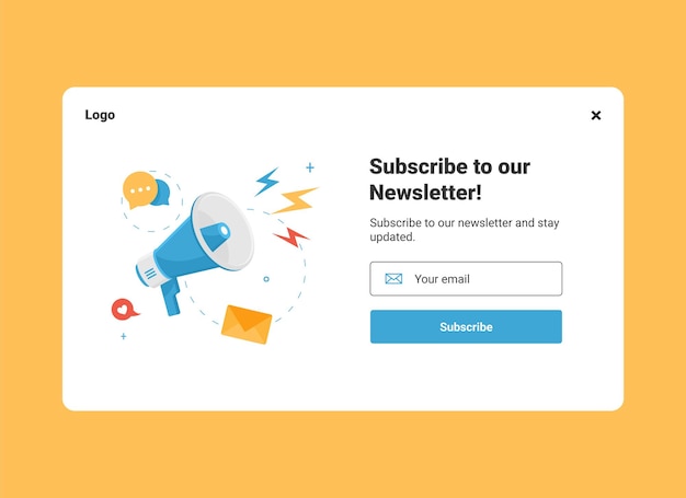 modèle de conception de site Web d'interface utilisateur de marketing par courrier électronique pour l'abonnement à la newsletter