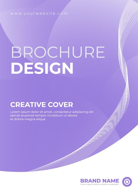 Modèle de couverture de brochure créative A5 avec effet de vague