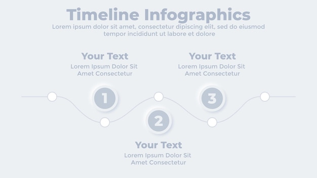 Modèle de diapositive de présentation infographique d'entreprise neumorphique de chronologie