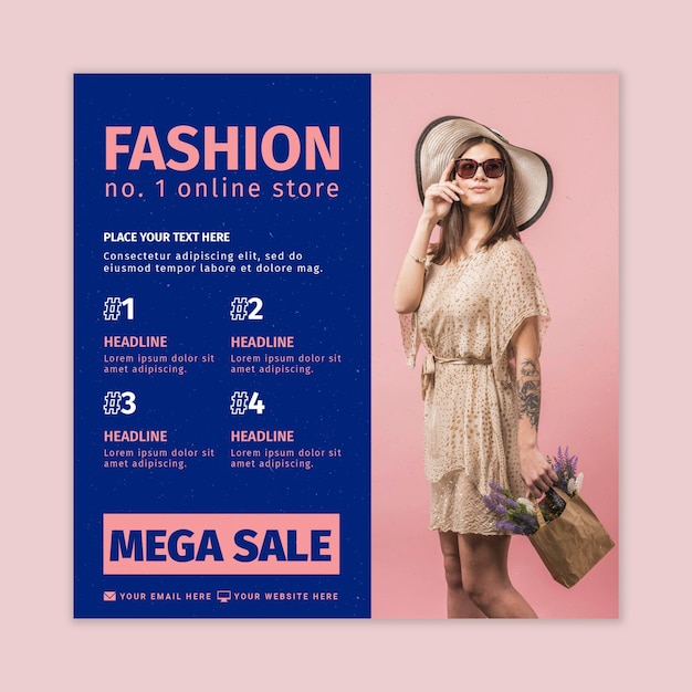 Modèle de flyer carré de boutique en ligne