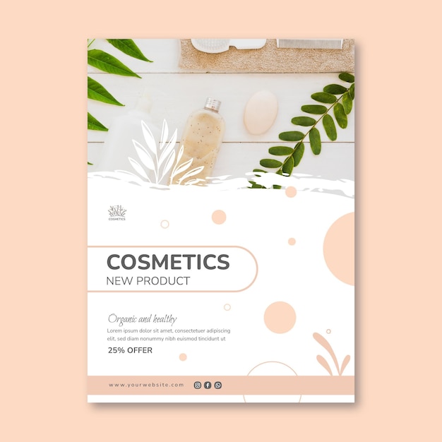 Modèle de flyer vertical cosmétique