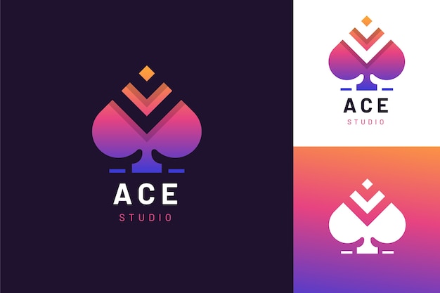 Modèle de logo ace dégradé