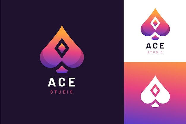 Modèle de logo ace dégradé