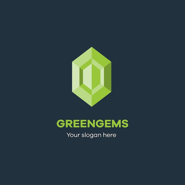 Modèle de logo moderne hexagone gemmes