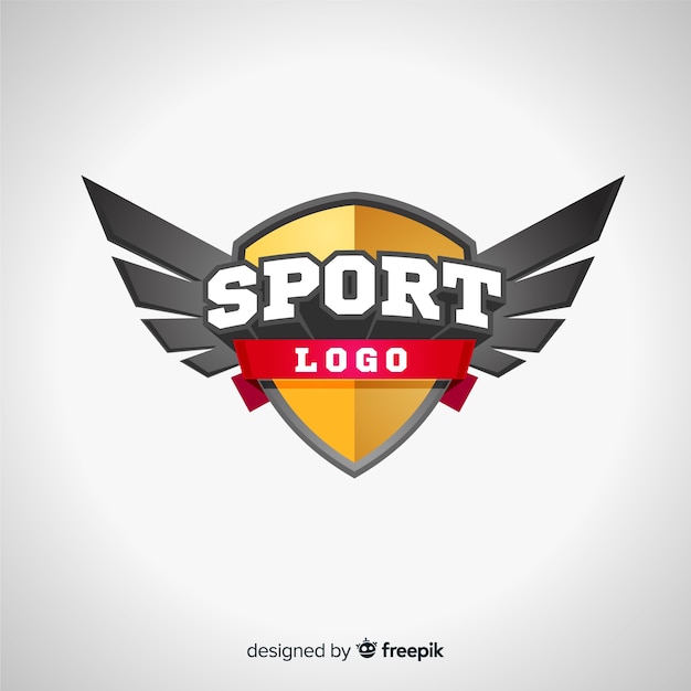 Modèle de logo sport moderne avec dessin abstrait