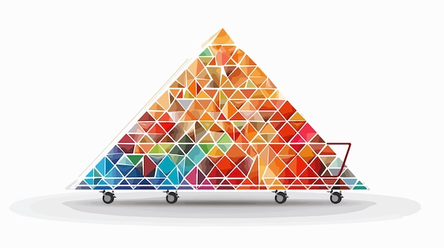 Modèle de magasin en treillis professionnel avec un cadre métallique à icône de mosaïque triangulaire