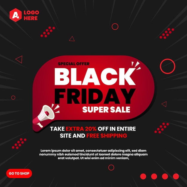 Modèle de média social Black Friday Sale