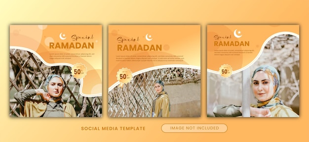 modèle de médias sociaux de réduction du ramadan