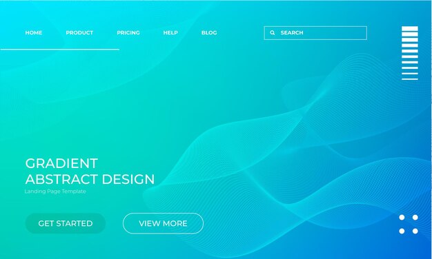 Modèle de page d'atterrissage du vecteur de gradient bleu abstrait